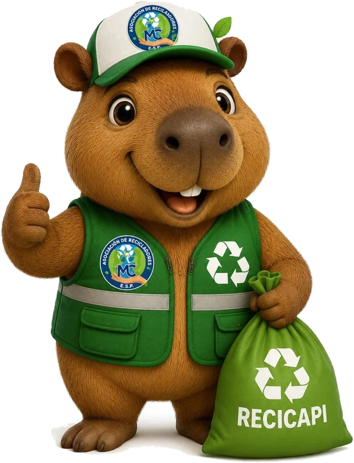 Recicapi, la mascota de la Asociación de Recicladores MC
